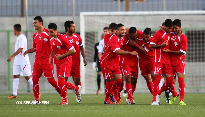 فيديو وصور  الأولمبي الفلسطيني يعبر الأردن بهدف نظيف